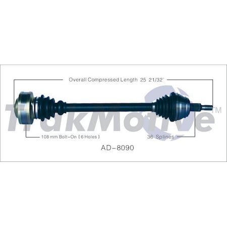 Surtrack Axle Cv Axle Shaft, Ad-8090 AD-8090